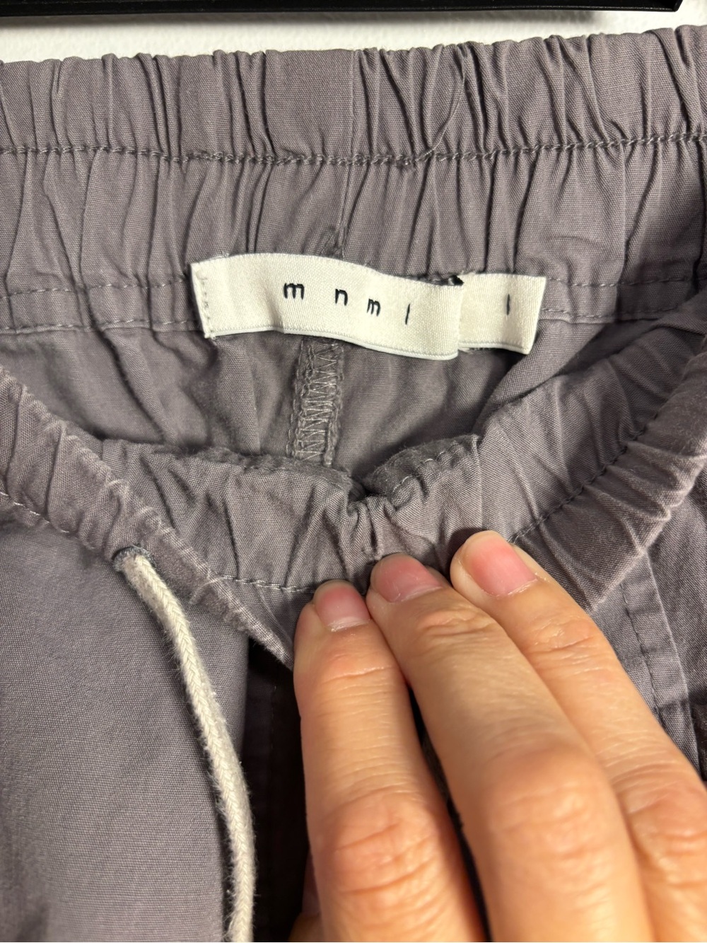 MNML Men's Cargo Drawstring Pants - Gray - Picture 4 of 7